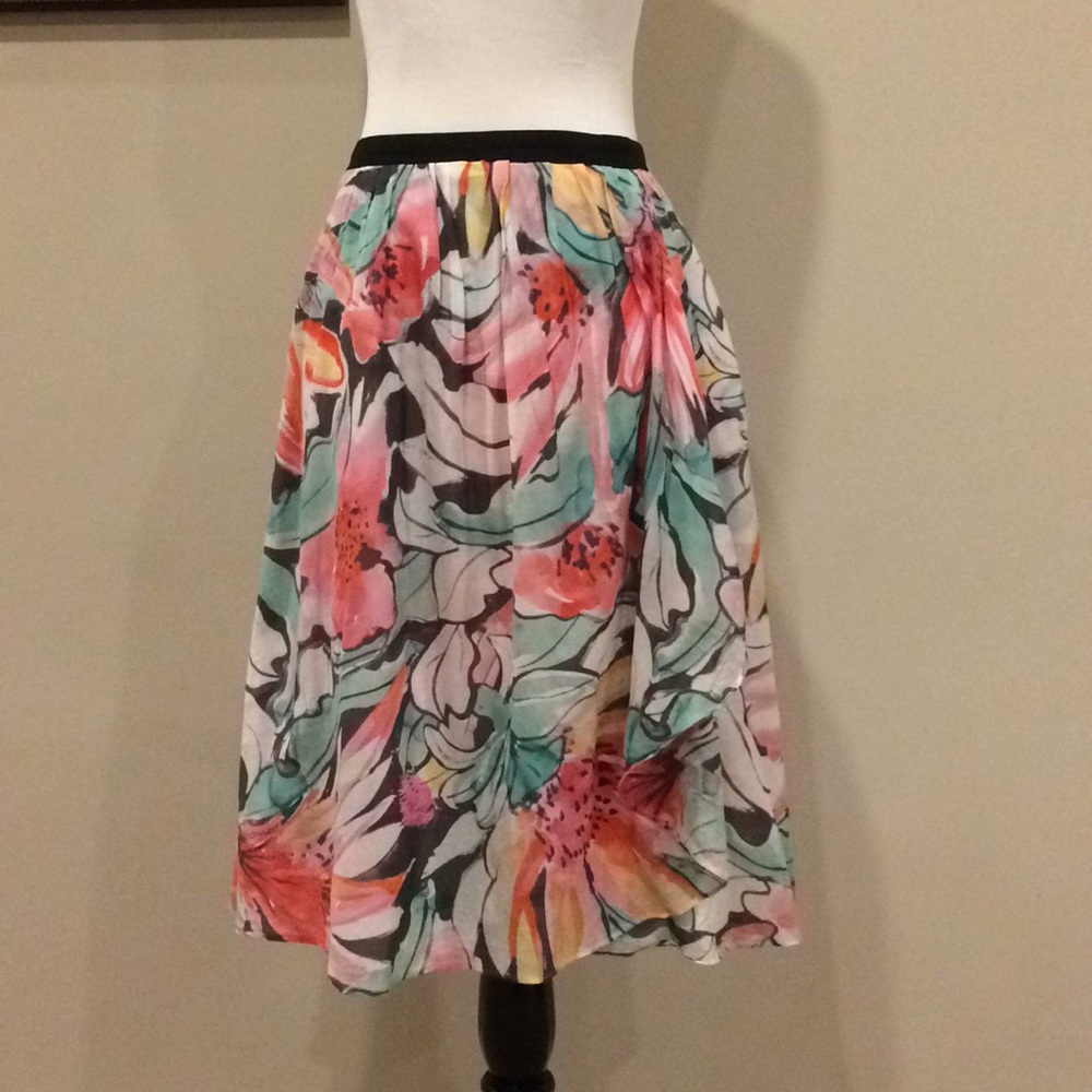 Anthropologie We Love Vera Flower Print Skirt